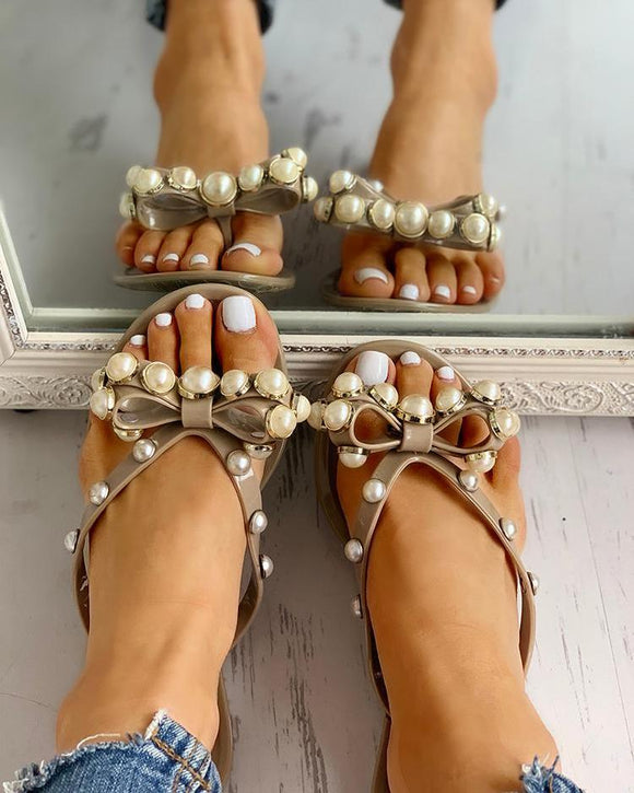 Jelly Pearl Bow Sandal