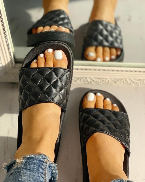 Quilted Slide Sandals