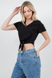 Everyday Tie-Front Tee – Black