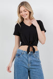 Everyday Tie-Front Tee – Black