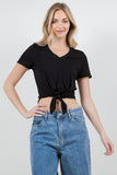 Everyday Tie-Front Tee – Black