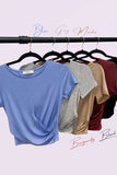 Twist Front Cropped Tee - Multiple Colors