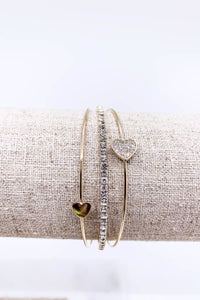 Heart Rhinestone Cuff