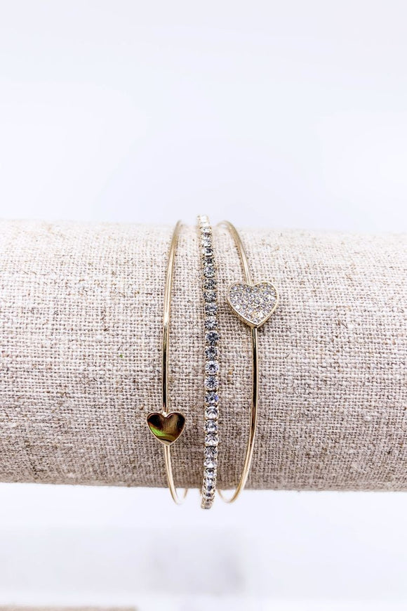 Heart Rhinestone Cuff