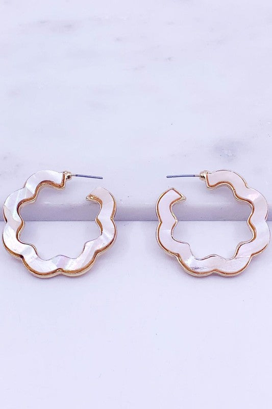 Mother of Pearl Hoop Earrings