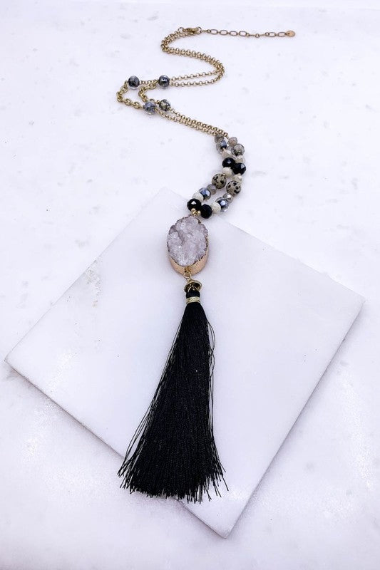 Druzy Tassel Necklace