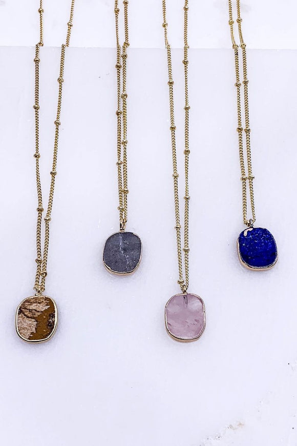 Electroplated Stone Necklace