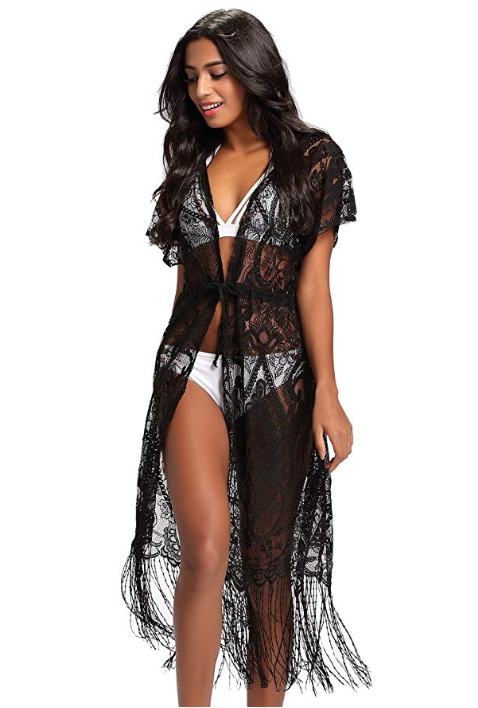 Lace Floral Maxi Cover-up
