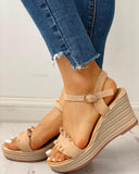 Ruffle Wedge Sandal