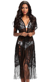 Lace Floral Maxi Cover-up