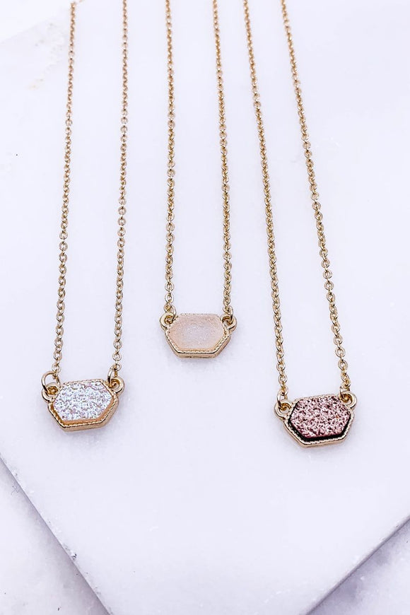 Druzy Pendant Necklace