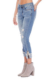 Cuff Destroyed Denim Jeans