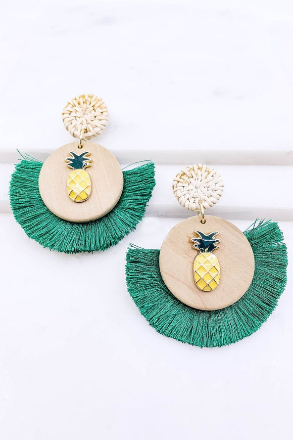 Pineapple Tassel Earrings