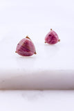 Dainty Triangle Stone Earrings
