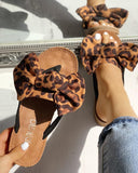 Leopard Bow Sandals