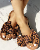 Leopard Bow Sandals
