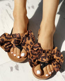 Leopard Bow Sandals