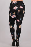 Black Floral Plus Leggings