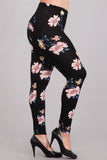 Black Floral Plus Leggings