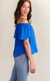 Royal Cold Shoulder Top