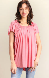 Pink Ruffle Blouse