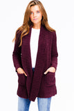 Plum Chenille Cardigan