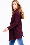 Plum Chenille Cardigan