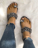 Crystal Toe Ring Sandals