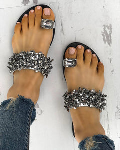 Crystal Toe Ring Sandals