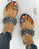 Crystal Toe Ring Sandals